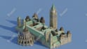 model 3d low poly building for you in blender