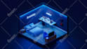 interior design the living room,bedroom, laundry in 3d
