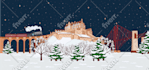 design a custom flat style christmas illustration