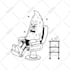 create a retro 1930s rubberhose style character