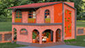 design house exterior and 3d render