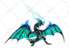 create a monster hunter or dragon illustration and logo