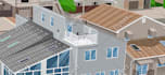 draw house and building in cartoon illustration