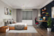 create modern bedroom interior design and realistic 3d rendering