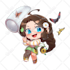 make a chibi character illustration for sticker and keychain