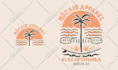 draw surf style, tropical style, vintage, artwork, for t shirt and merchandise