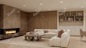 do living room interior design and 3d rendering