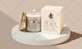 design label and packaging for candle and cosmetics business