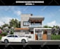 render 3d exterior home design, modular home plan, architectural walkthrough
