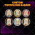 create express custom twitch sub badges, twitch emotes