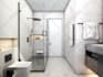 design and render modern bathroom interior with 3d visuals