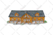 sketch architecture building with watercolor rendering