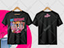 do trendy graphic t shirt design and custom t shirt illustration