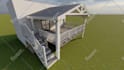 create a 3d outdoor kitchen , deck , porch , gazebo , garden