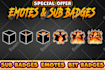 design twitch emotes, twitch badges, twitch sub badges