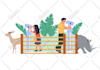 draw cartoon character in flat design vector style