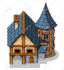 draw pixel art building illustration