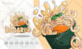 design a cartoon mascot logo for food