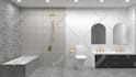 do bathroom laundry mud room interior design render by an architect