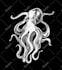 do hand drawn fish art and monochrome hunting design