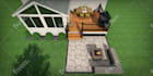 design backyard frontyard garden landscape patio pool gazebo firepit and fence