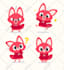 draw simple cute 2d vector cartoon in multiple emotions