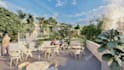 do backyard landscape design, patio, pool, garden 3d rendering, landscape design