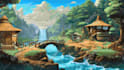 draw pixel art background and landscape