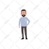 draw cartoon character in flat design vector style