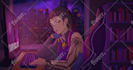 draw an aesthetic lofi style anime illustration
