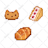 draw pixel art food illustrations and more
