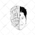 design word art on face image