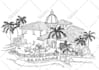 make a detailed building line drawing