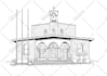 draw a detailed watercolor house, building, or landscape sketch