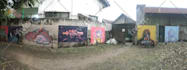 painting a real graffiti realistic on the street wall