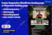 create wordpress landing page or elementor landing page