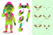 create vector cartoon character design for animation and game