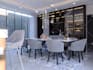 do modern kitchen design and photorealistic 3d rendering