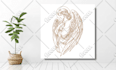 custom vintage woodcut engraving line art illustration