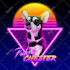 draw your pets into  80s retrowave syntwave vaporwave