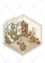 design flat or isometric miniature scene sticker