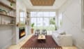 create 3d rendering living room, kitchen design by sketchup