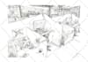 draw your concept in pen and ink lineswork, depicting abstract concept