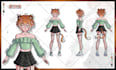 draw custom character sheet or reference sheet in anime style for vtuber