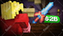 make a minecraft hypixel skyblock, pvp, or survival youtube thumbnail