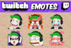 create a cute custom emotes for twitch or kick