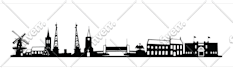 draw city silhouette  city skyline landscape silhouette