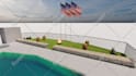 design and render backyard front landscape, garden, pool, patio, park