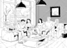 draw black and white comic superhero character line art