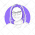 draw minimalist flat line art portrait illustration